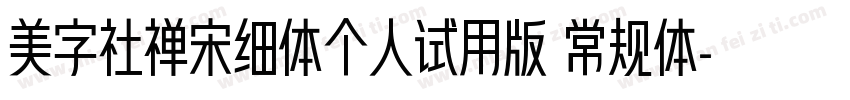 美字社禅宋细体个人试用版 常规体字体转换